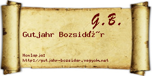 Gutjahr Bozsidár névjegykártya